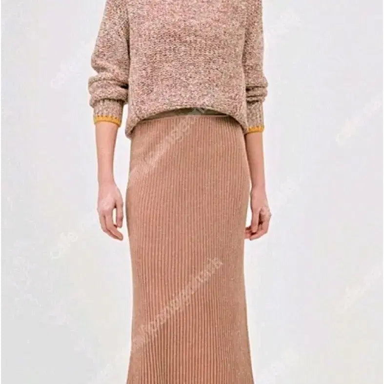 [BUNJANG] TIME Pearl Ribbed Knit Long Skirt / 타임)펄 골지니트 롱스커트