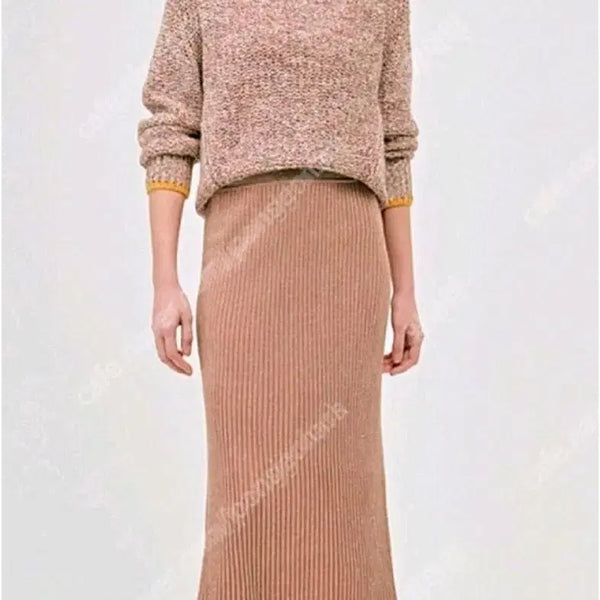 [BUNJANG] TIME Pearl Ribbed Knit Long Skirt / 타임)펄 골지니트 롱스커트