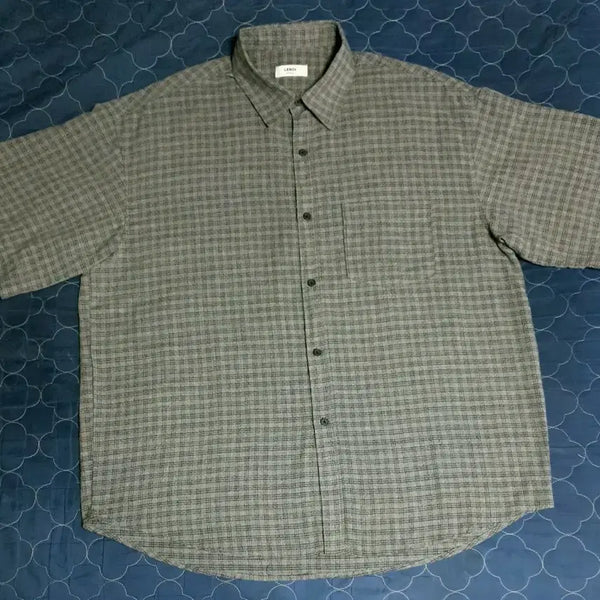 [BUNJANG] REROY Seoul SS Season Seersucker Oversized Check Short Sleeve Shirt Grey (Free Size) / REROY 서울 ss시즌 오버사이즈 시어서커 체크 반팔셔츠 그레이 (F)