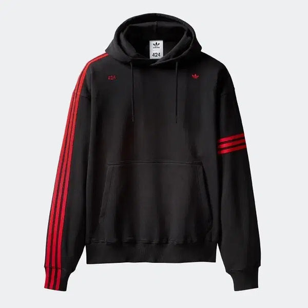 [BUNJANG] Adidas 424 Hoodie Black Red XL / [XL] 아디다스 424 후드티 블랙 레드