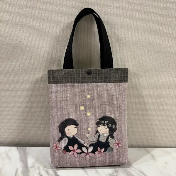 [BUNJANG] Quilted Girl Tote Bag / 퀼트 소녀 토트백