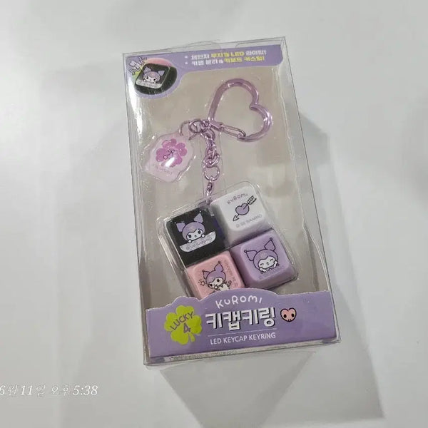 [BUNJANG] Sanrio Kuromi 4-Grid LED Keycap Keychain / 산리오 쿠로미 4구 led 키캡 키링