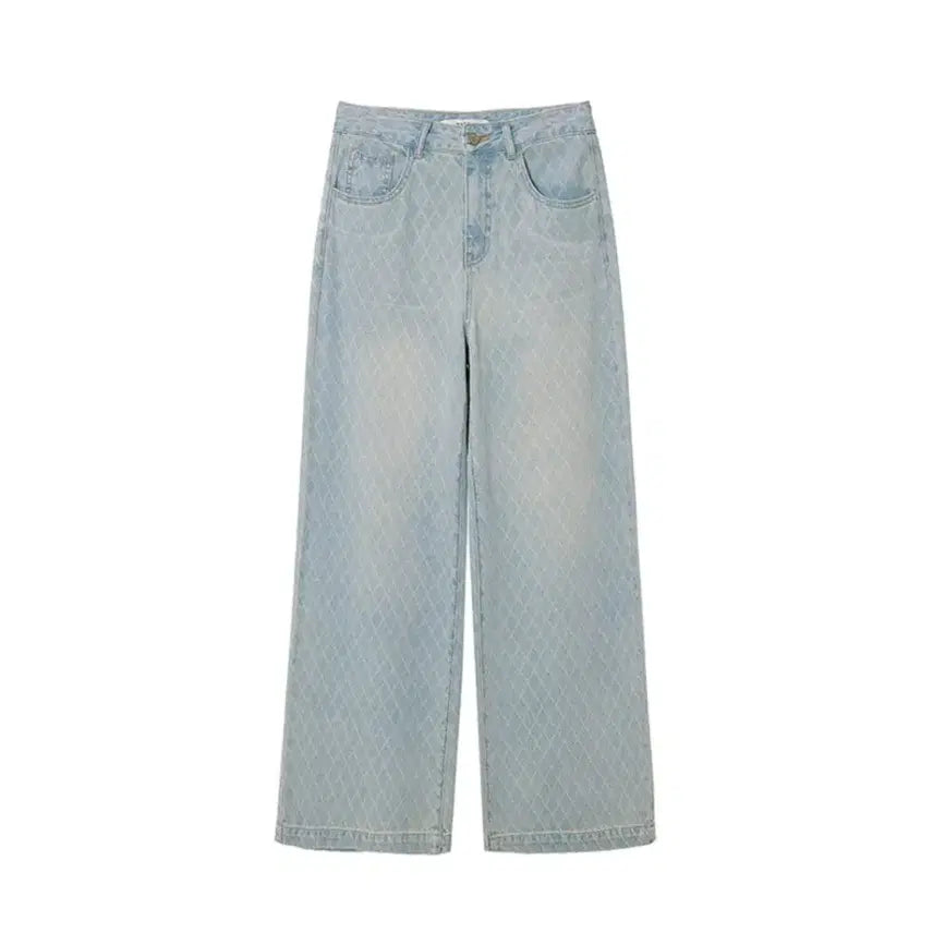 [BUNJANG] RAVE Grid Pattern Denim Pants / 레이브 Grid Pattern Denim Pant