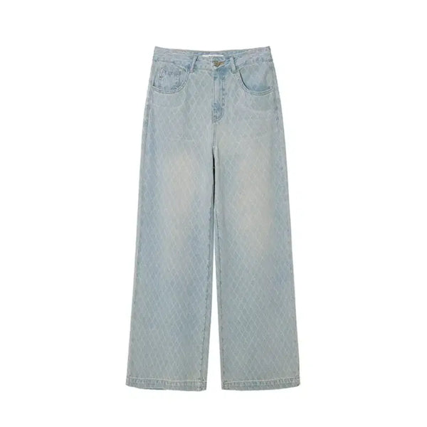 [BUNJANG] RAVE Grid Pattern Denim Pants / 레이브 Grid Pattern Denim Pant