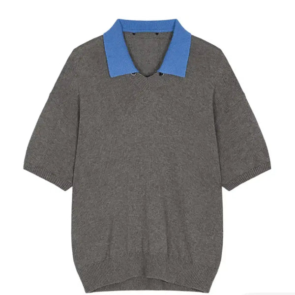 [BUNJANG] Wavy Ness Half Knit Grey Blue Size 1 / 웨이비니스 하프 니트 그레이 블루 1