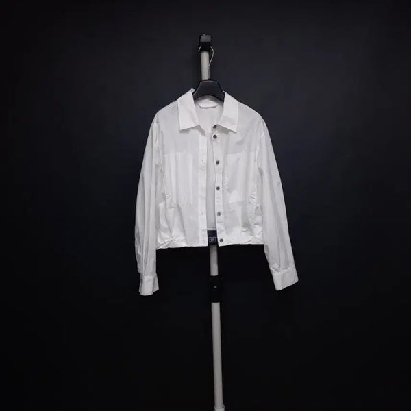 [BUNJANG] VOV Spring/Summer/Fall White Cotton Shirt Jacket / 보브 춘하추 남방형 아우터 44-66
