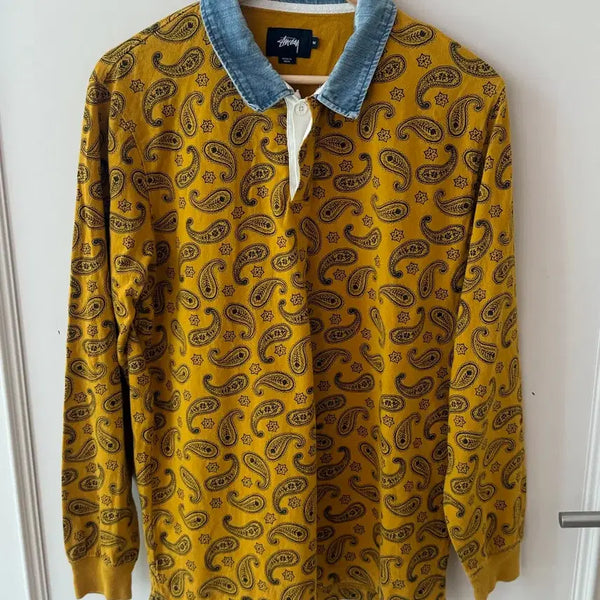 [BUNJANG] Stussy Paisley Rugby Long Sleeve Shirt M / 스투시(STUSSY) 페이즐리 럭비 긴팔