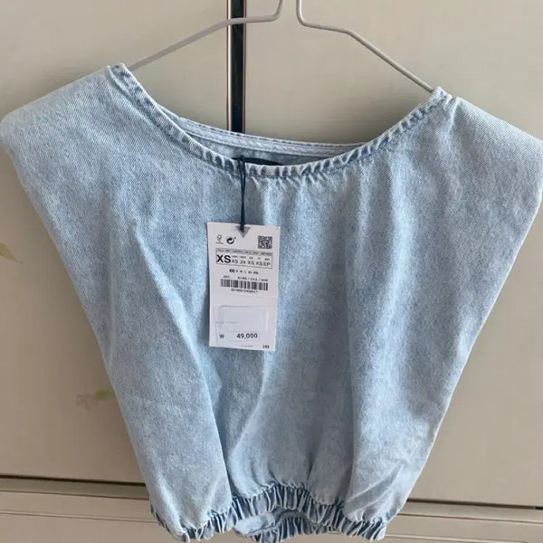 [BUNJANG] Zara Denim Crop Blouse / 자라 데님 크롭 블라우스