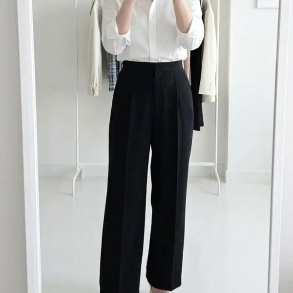 [BUNJANG] Angelo Bianco High-Waist Wide Slacks / 안젤로비안코 하이웨스트 와이드 슬랙스 1사이즈