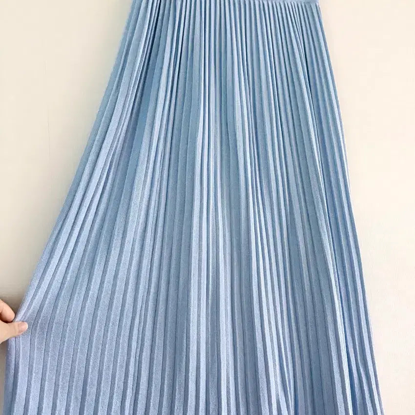 [BUNJANG] S.I. Pearl Pleated Knit Long Skirt / S.I 씨 펄 플리츠 니트 롱스커트