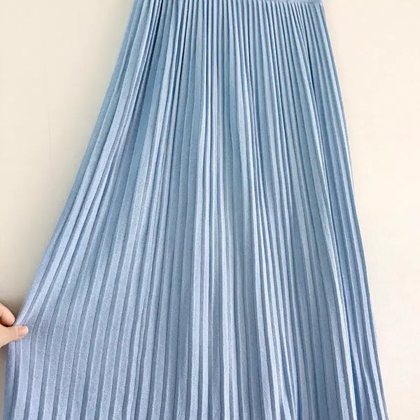 [BUNJANG] S.I. Pearl Pleated Knit Long Skirt / S.I 씨 펄 플리츠 니트 롱스커트