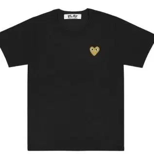 [BUNJANG] Comme des Garçons Play Gold Emblem Black T-shirt (Unsealed, New) / 꼼데가르송 플레이 골드와펜 블랙 반팔티셔츠 미개봉새상품