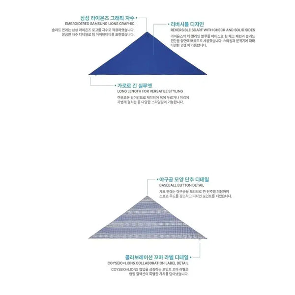 [BUNJANG] Koiseo Samsung Lions Reversible Scarf / 코이세이오 삼성 라이온즈 리버서블 스카프