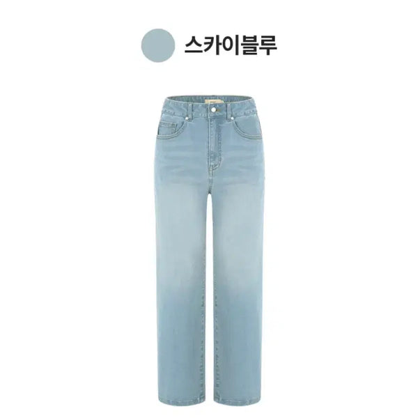 [BUNJANG] Andar Air Denim Straight Fit Jeans (Short) Sky Blue 26 / 안다르 에어데님 스트레이트핏 청바지(숏) 스카이블루 26