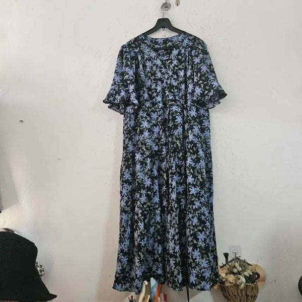 [BUNJANG] Floral Pattern Long Dress / 플로럴 패턴 롱 원피스