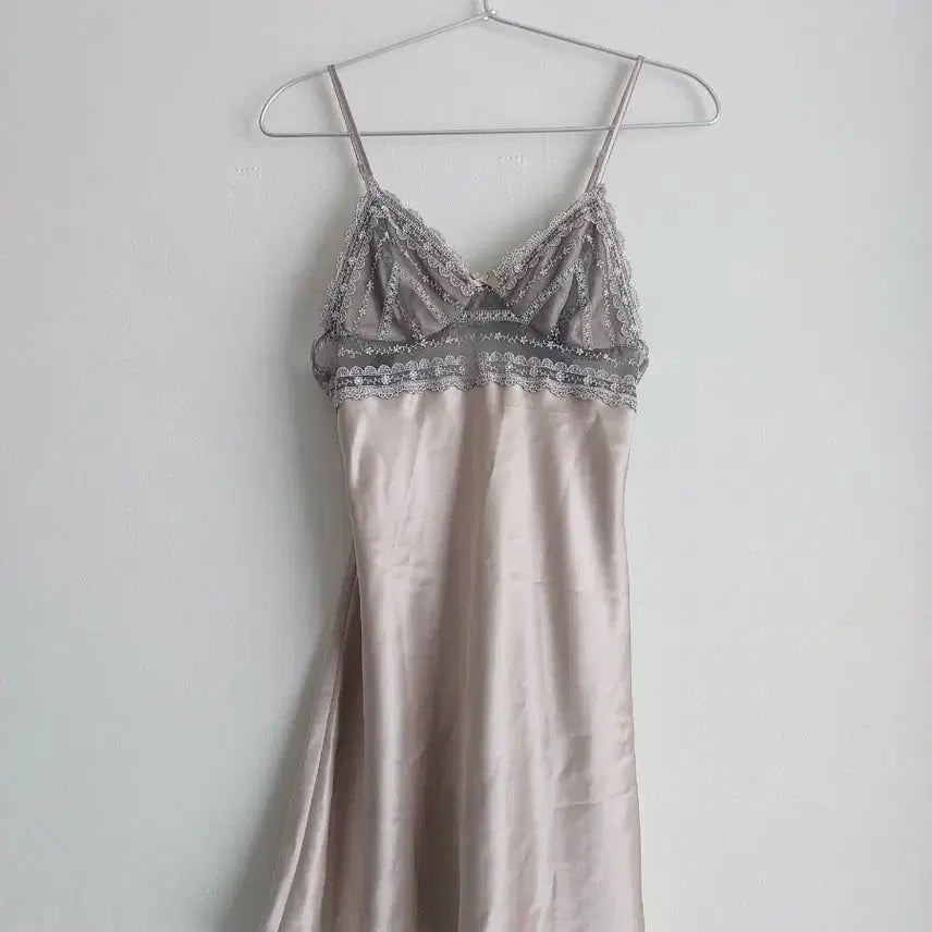[BUNJANG] Vintage Fairy Lace Slip Dress - Beige / 반택 가능 / vintage 빈티지 베이지 페어리 레이스 슬립