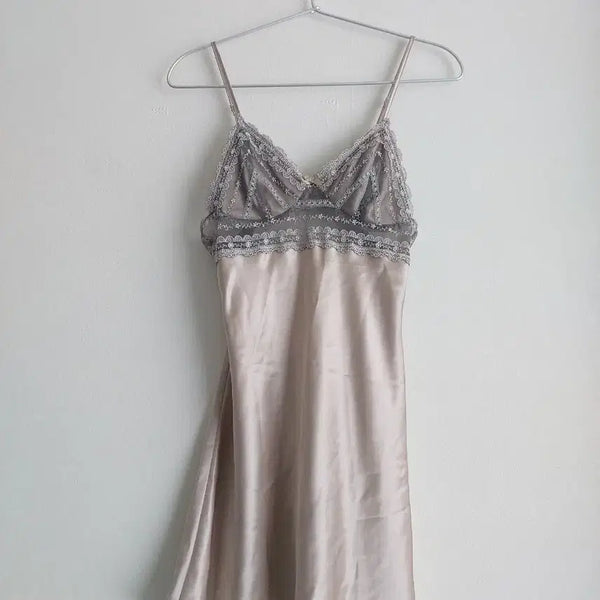 [BUNJANG] Vintage Fairy Lace Slip Dress - Beige / 반택 가능 / vintage 빈티지 베이지 페어리 레이스 슬립
