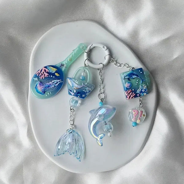 [BUNJANG] Whale Jellyfish Summer Ocean Resin Keychain / (주말할인) 고래 해파리 여름 바다 키링