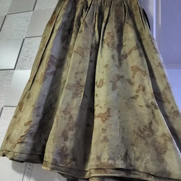 [BUNJANG] Natural Dyed Rayon Long Skirt / 천연염색 인견 롱스커트