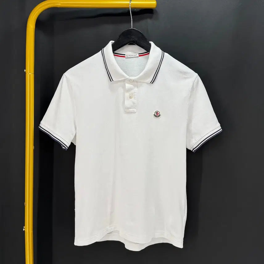 [BUNJANG] Moncler Short Sleeve Polo T-Shirt White L / [L사이즈] 몽클레어 반팔 PK 카라티 티셔츠 화이트