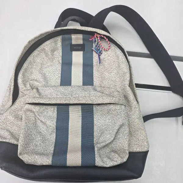 [BUNJANG] Bally Backpack Gray/Blue Stripe / 발리 백팩 그레이/블루 스트라이프