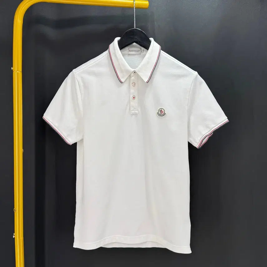 [BUNJANG] Moncler Short Sleeve Polo T-Shirt White / [S사이즈] 몽클레어 반팔 PK 카라티 티셔츠 화이트