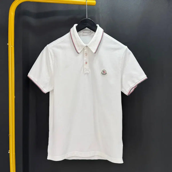 [BUNJANG] Moncler Short Sleeve Polo T-Shirt White / [S사이즈] 몽클레어 반팔 PK 카라티 티셔츠 화이트