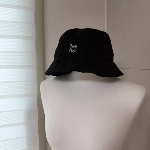 [BUNJANG] Snow Peak Black Corduroy Bucket Hat / 스노우피크 블랙 골덴 코듀로이 버킷햇 벙거지