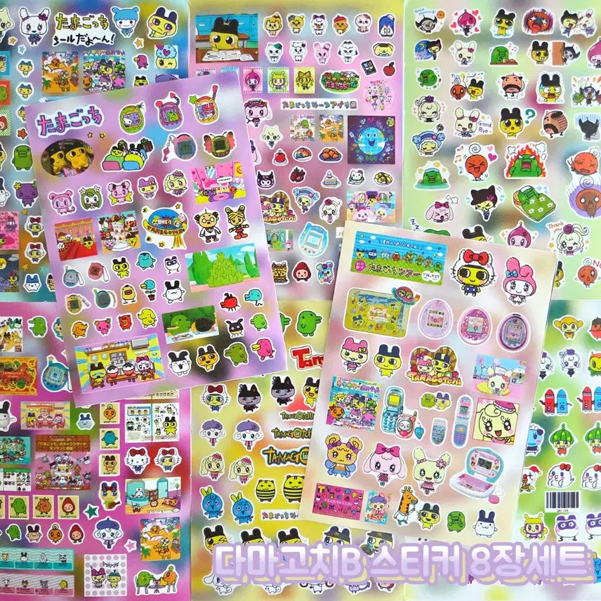 [BUNJANG] Tamagotchi B 8-Sheet Sticker Set / 다마고치B 8장 스티커세트