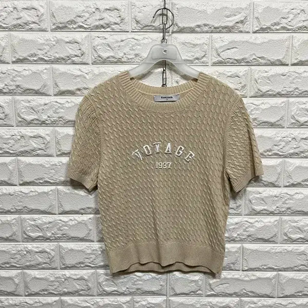 [BUNJANG] 8 Seconds Short Sleeve Knit T-Shirt / 1483) 에잇세컨즈 반팔 니트티셔츠