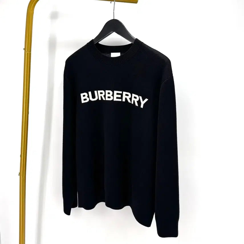 [BUNJANG] Burberry Logo Wool Cotton Knit Sweater Black (Size S) / [S사이즈] 버버리 로고 울 코튼 여성 니트 블랙 (8065604)