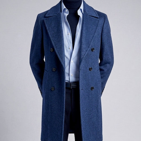 [BUNJANG] TIME HOMME Italian Piacenza Llama Double-Breasted Coat Cobalt Blue Navy / 타임옴므 / TIME HOMME 이태리 피아첸자 라마 더블코트 / 100