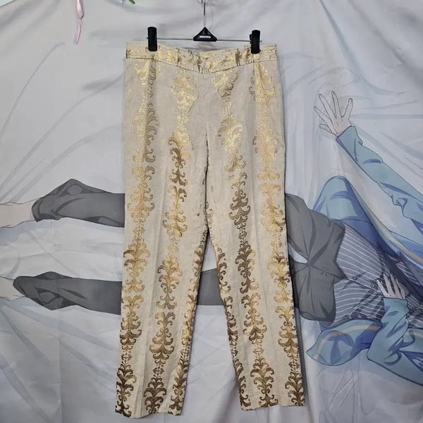 [BUNJANG] Tory Burch Cotton Pants Gold Embroidery / 토리버치 팬츠
