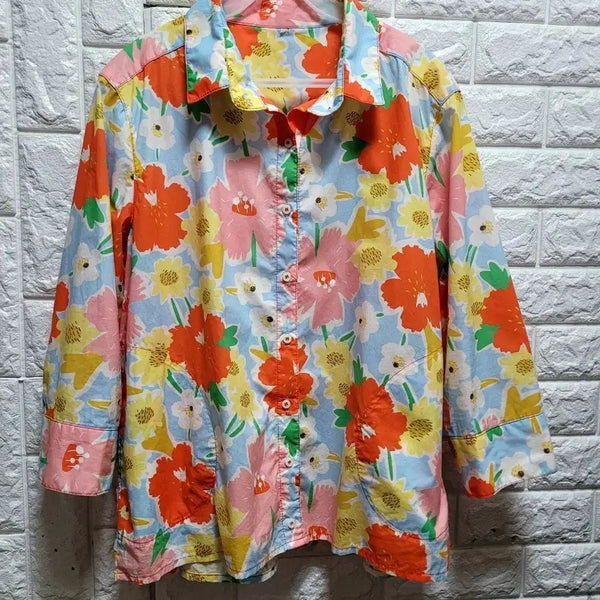 [BUNJANG] 100% Cotton Flower Pattern Shirt / 고퀄 면100 플라워 패턴 셔츠
