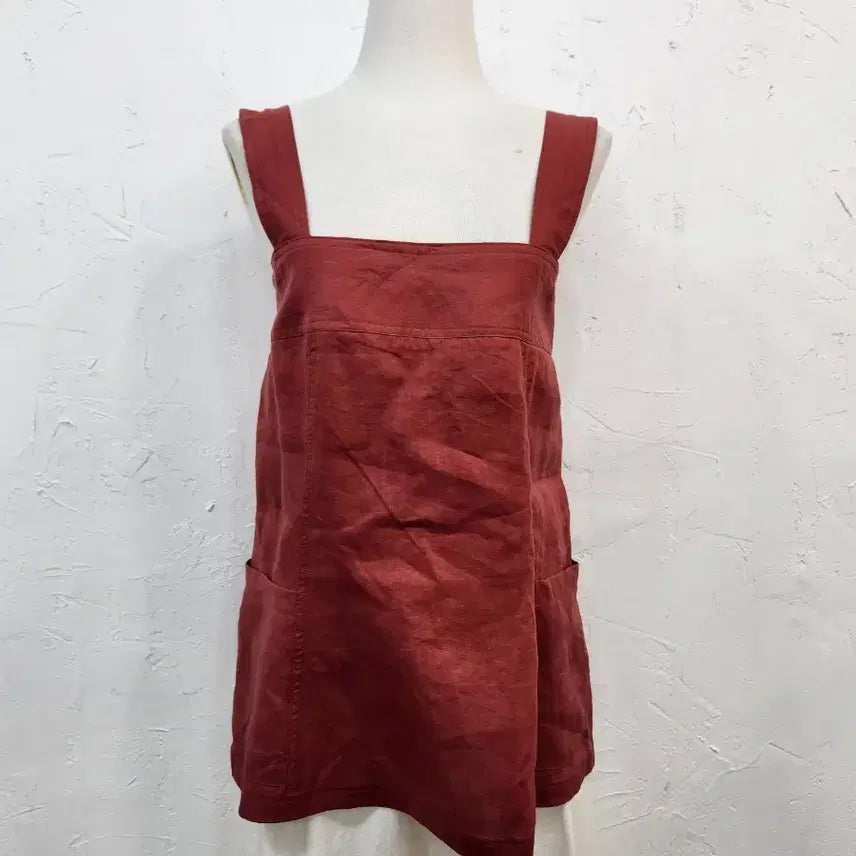 [BUNJANG] Linen Bustier Top - Chilled Red / 린넨 뷔스티에 칠드 레드