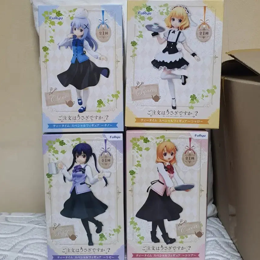 [BUNJANG] Furyu Is the Order a Rabbit?? Tea Time Special Ver. 4 Figure Set / [정품] 후류 주문은 토끼입니까? 티타임 스페셜 Ver. (4종세트)