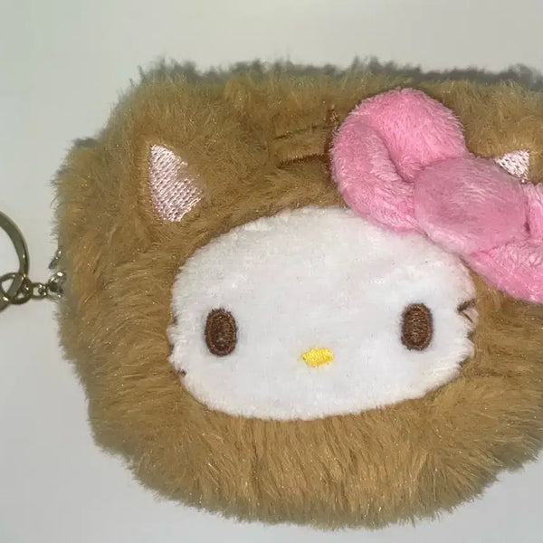 [BUNJANG] Hello Kitty Fur Pouch with Keyring / 헬로키티 털 파우치 키링