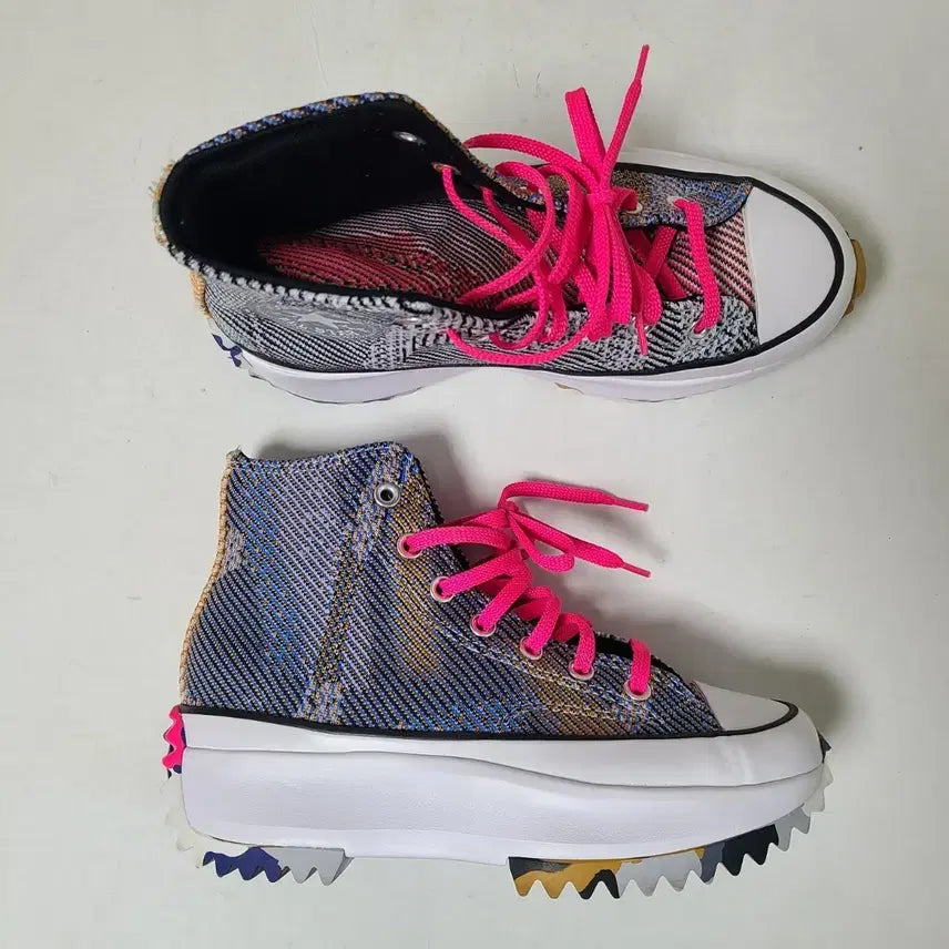 [BUNJANG] Converse Run Star Hike Knit Mashup High Sneakers Digital Blue / 235mm 컨버스 하이 스니커즈