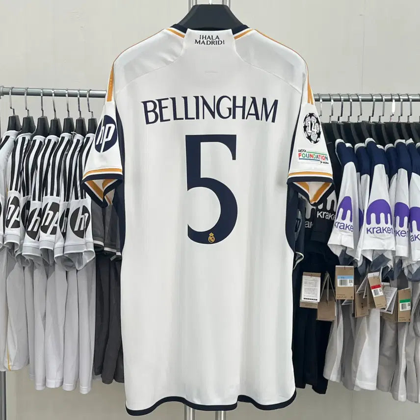 [BUNJANG] Real Madrid 23/24 Home Jude Bellingham Champions League Final Jersey / 23/24 레알마드리드 홈 NO.5 벨링엄 챔스 파이널 유니폼