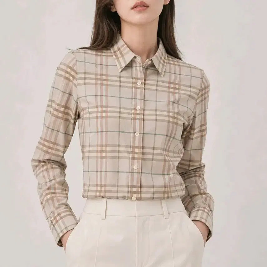[BUNJANG] Burberry London Nova Check Classic Beige Check Slim Fit Long Sleeve Shirt / 버버리 런던 노바체크 셔츠 66 (클래식 베이지 체크)