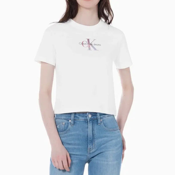 [BUNJANG] Calvin Klein Jeans White Monogram Logo T-Shirt / 캘빈클라인진 화이트 모노그램 로고 티셔츠