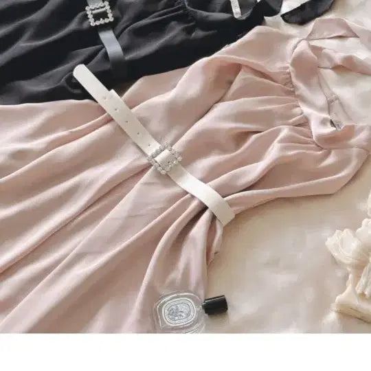[BUNJANG] Roselin Halterneck Satin Dress / 교신 로젤린 홀터넥 새틴 원피스 ( 드레스 상견례 하객룩 피로연