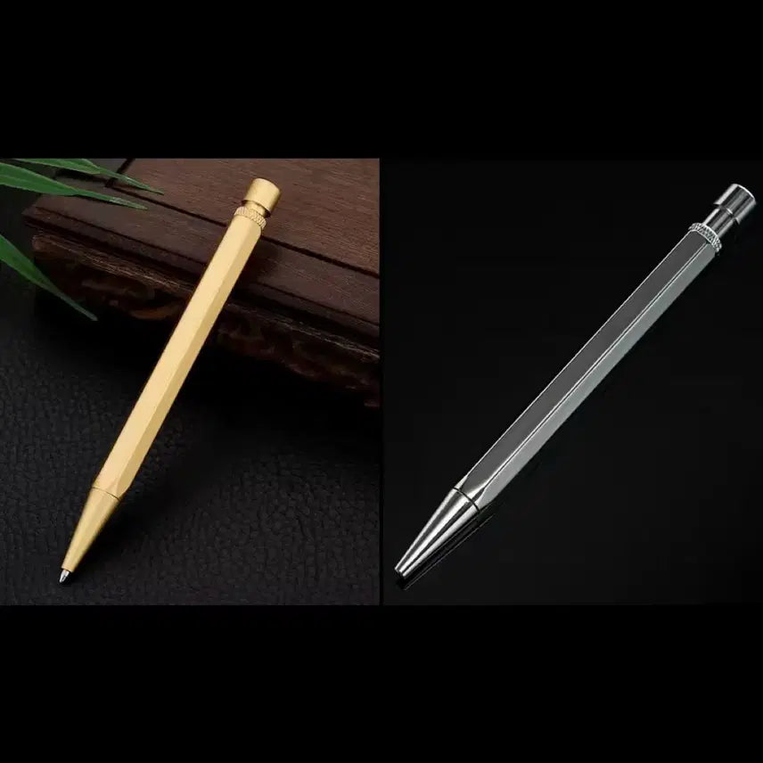 [BUNJANG] Full Metal Stainless Steel Hexagonal Ballpoint Pen (Unused) / 풀메탈 스테인리스 고급 육각 볼펜 (미사용품)