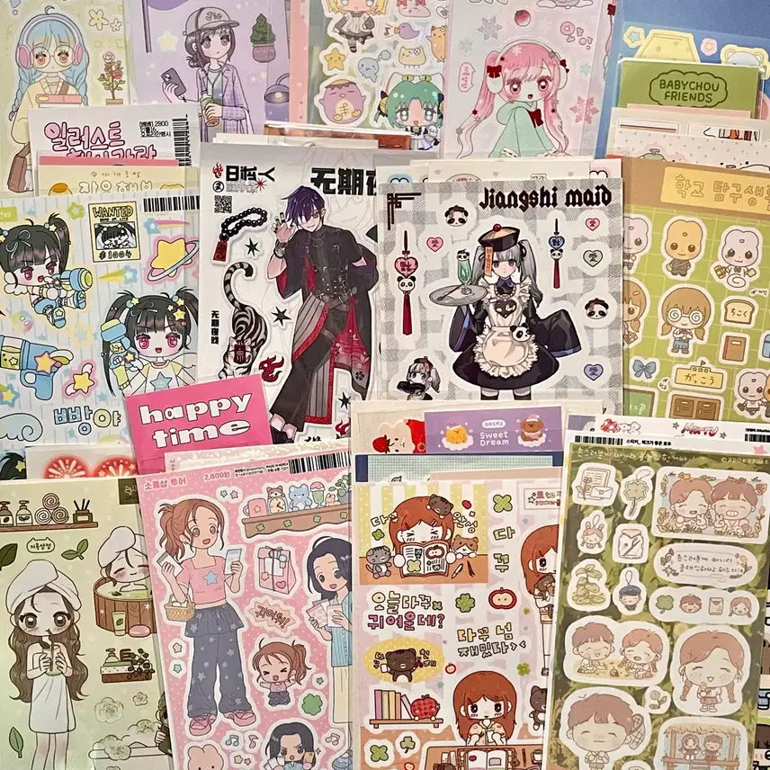[BUNJANG] Seal Sticker Pack (Includes Character Stickers) / 씰스티커 6장팩 스티커 처분 인물스티커 포함