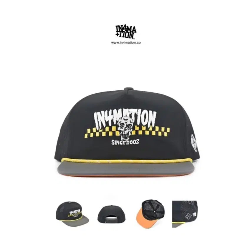 [BUNJANG] IN4MATION Skull Checker Rope Snapback Hat / IN4MATION 스컬 체커 로프 스냅백 모자