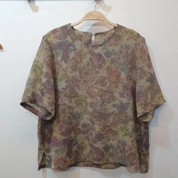 [BUNJANG] Vintage Antique Flower Blouse - Made in Japan / 빈티지 앤틱 플라워 블라우스 made in Japan