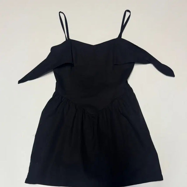 [BUNJANG] Margarine Fingers 21SS Off-Shoulder Strap Camisole Dress Black / 희귀!! 여성 마가린핑거스 21ss 오프숄더 끈나시 원피스 블랙