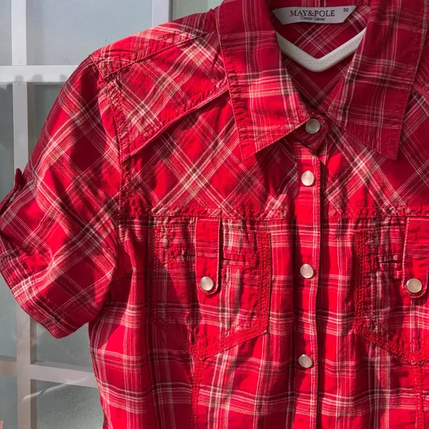 [BUNJANG] May&Pole Check Short Sleeve Shirt / [빈티지] 메이앤폴 캐캐체 체크 반팔 셔츠 -옷장정리