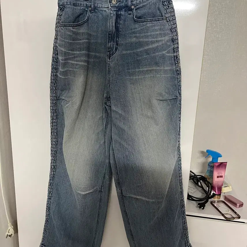 [BUNJANG] etce Wide Fit Denim Pants with Side Stripe / etce 데님 팬츠