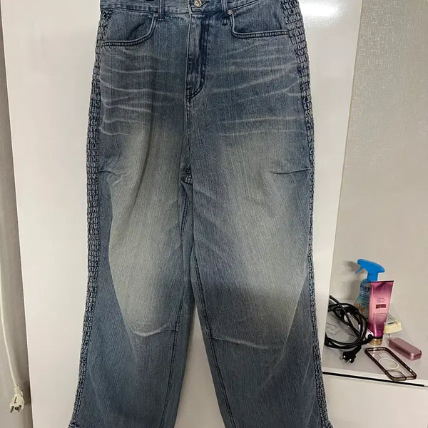 [BUNJANG] etce Wide Fit Denim Pants with Side Stripe / etce 데님 팬츠